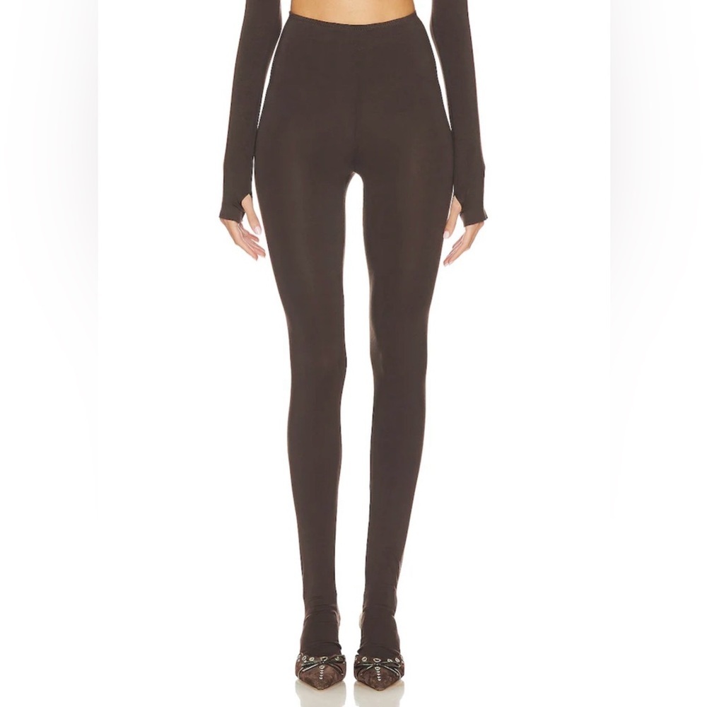 NEW Norma Kamali Legging With Footie Chocolate color